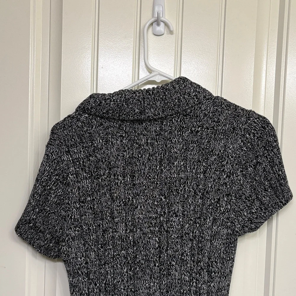 Christopher and Banks Women's Black‎ and White Short Sleeve Knit Top